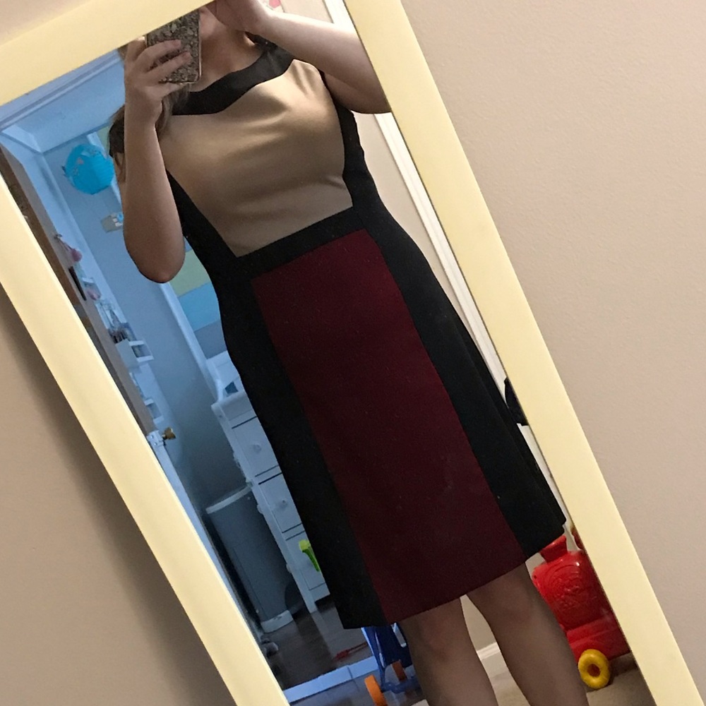 💃 Chic Colorblock Sheath Dress - Picture 7 of 8
